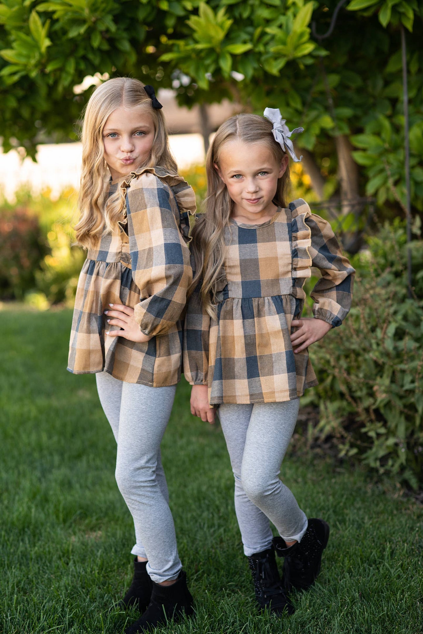 Girls Plaid Fall Set