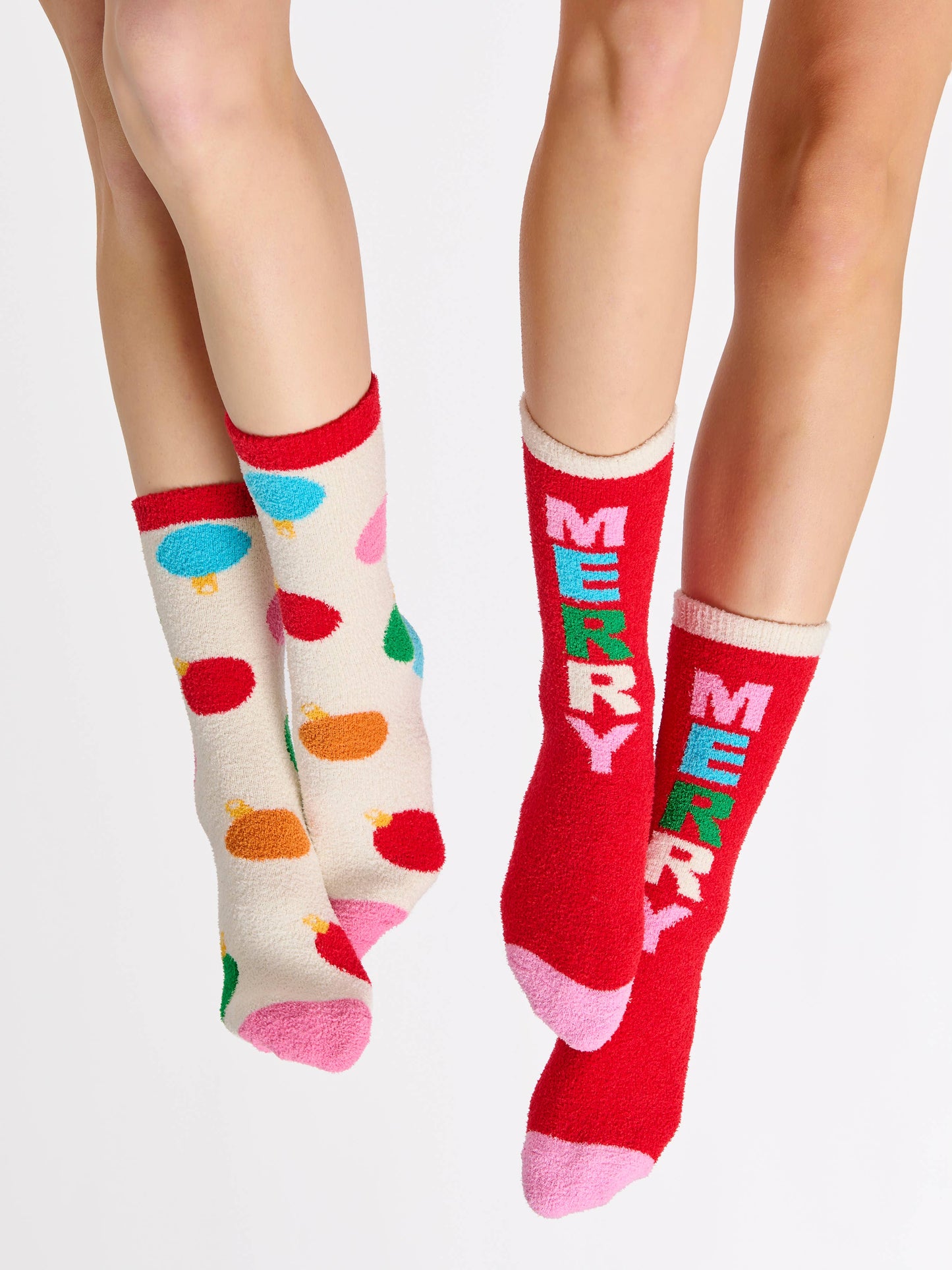 "MERRY" SOCKS,RED