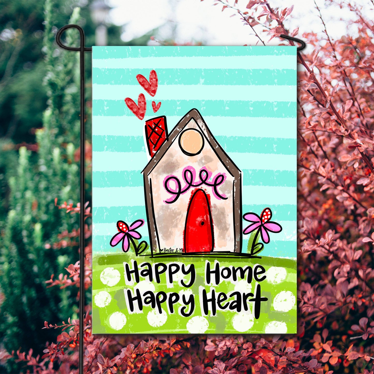 Happy Home Happy Heart Garden Flag