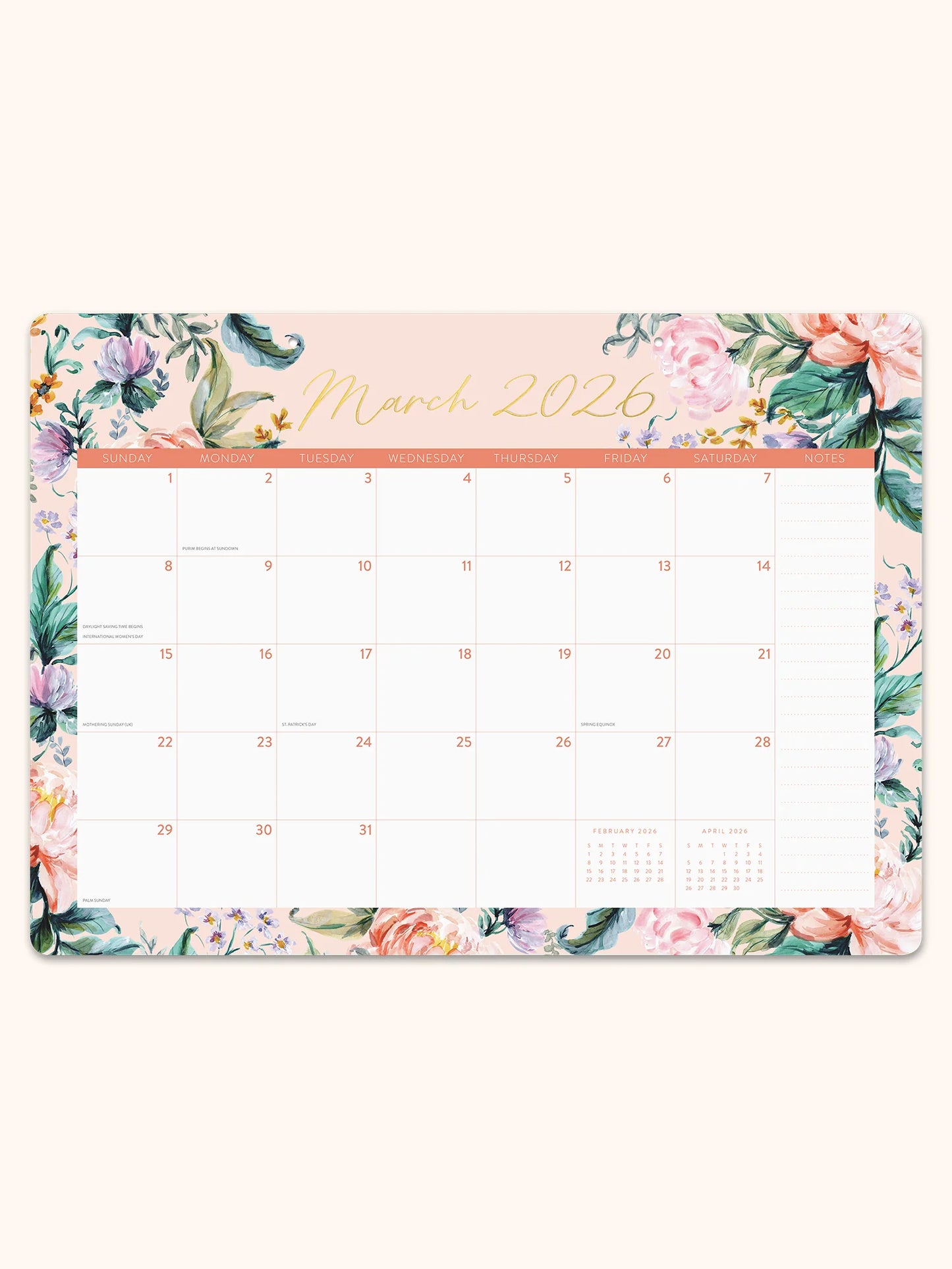 2026 Bella Flora Decorative Desk Blotter