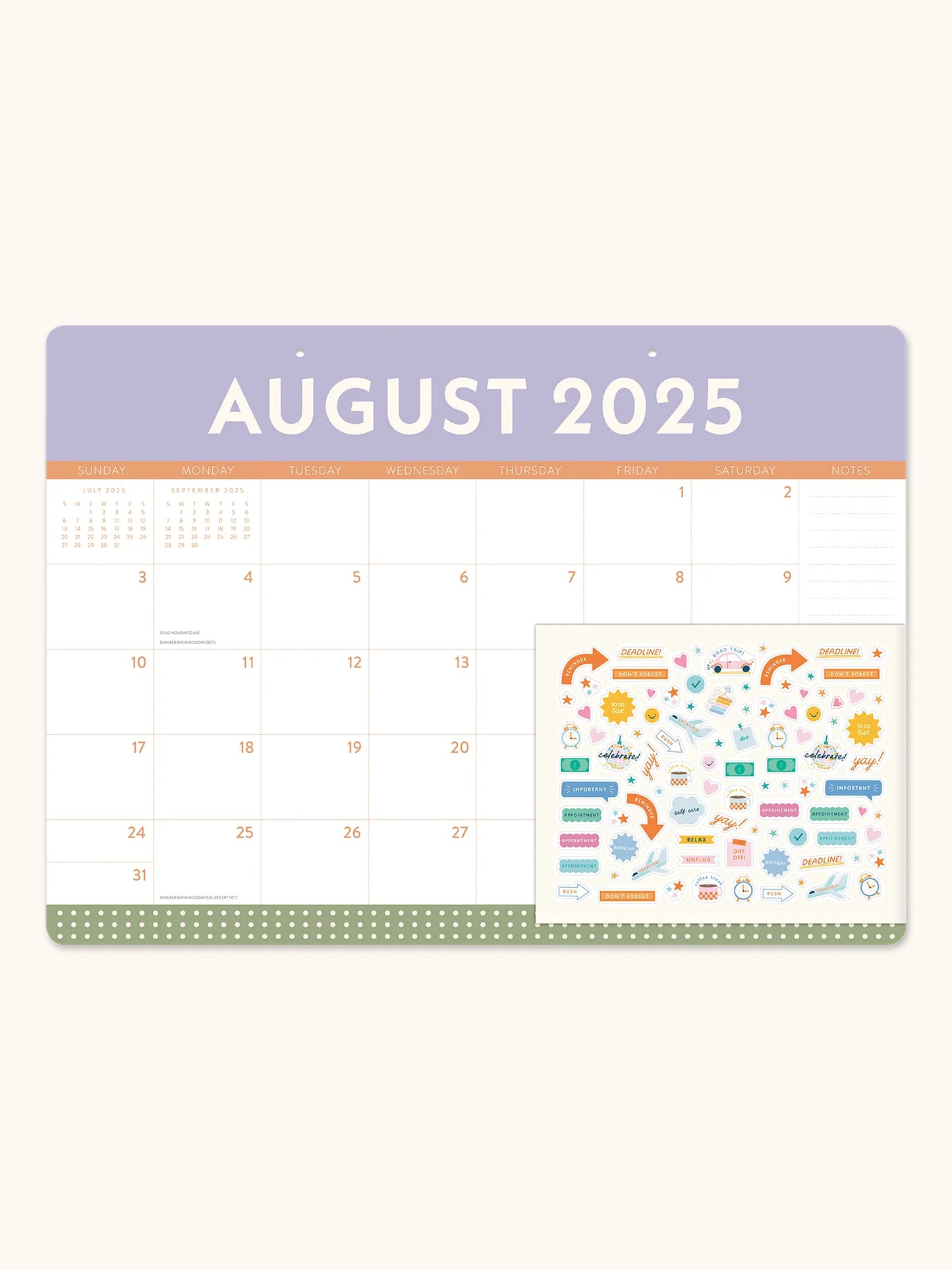 2026 Color Block Decorative Desk Blotter