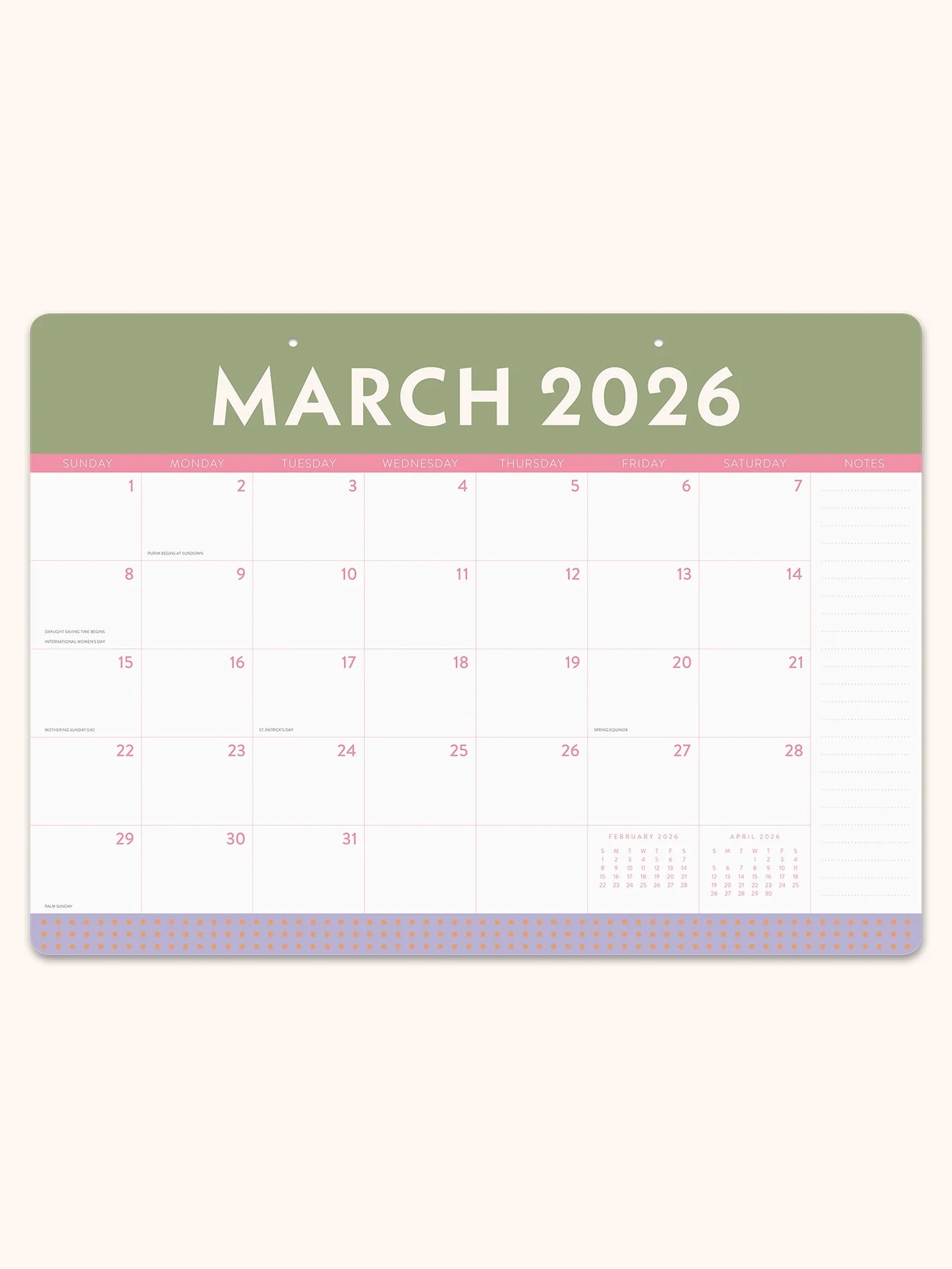 2026 Color Block Decorative Desk Blotter