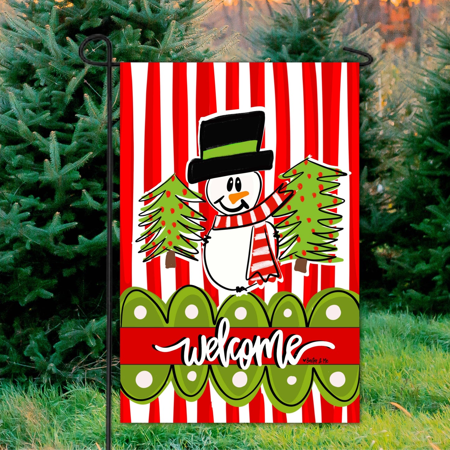 Welcome Snowman Garden Flag