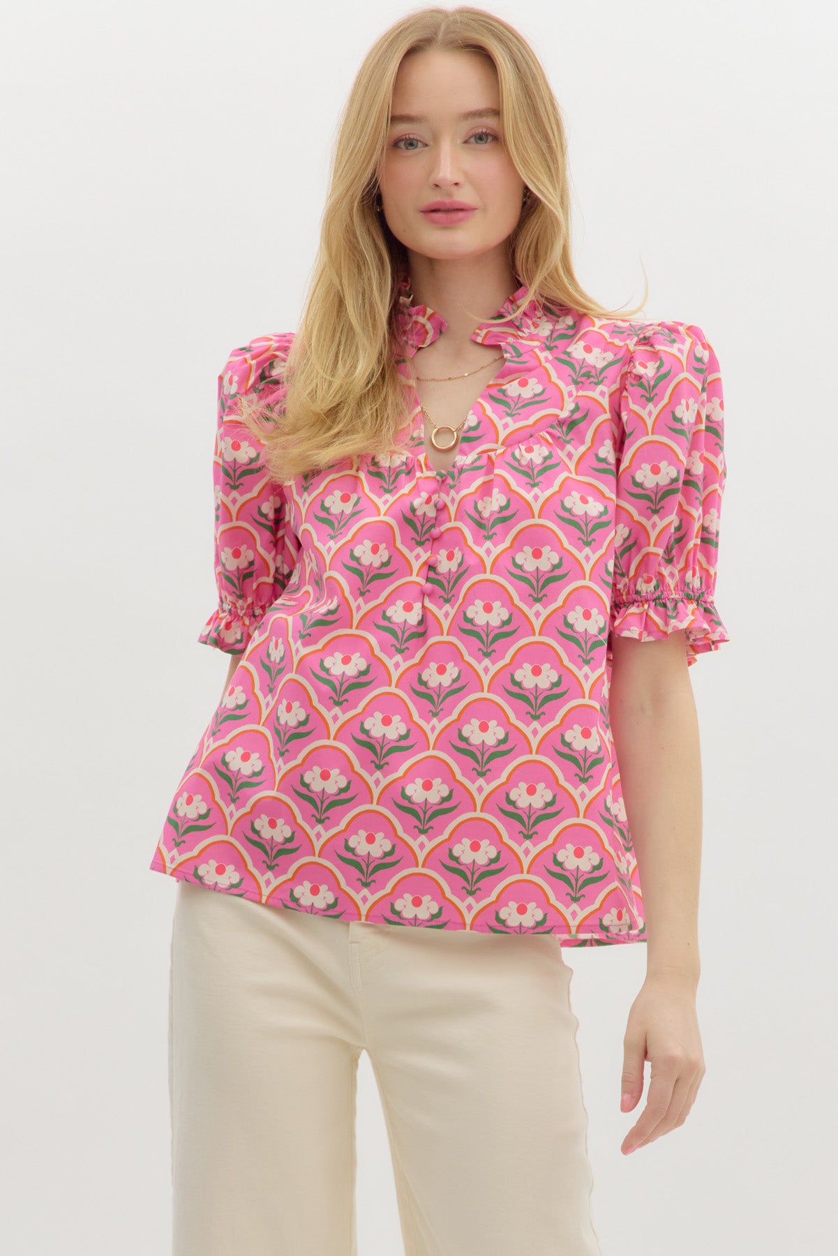 Floral Scallop Top