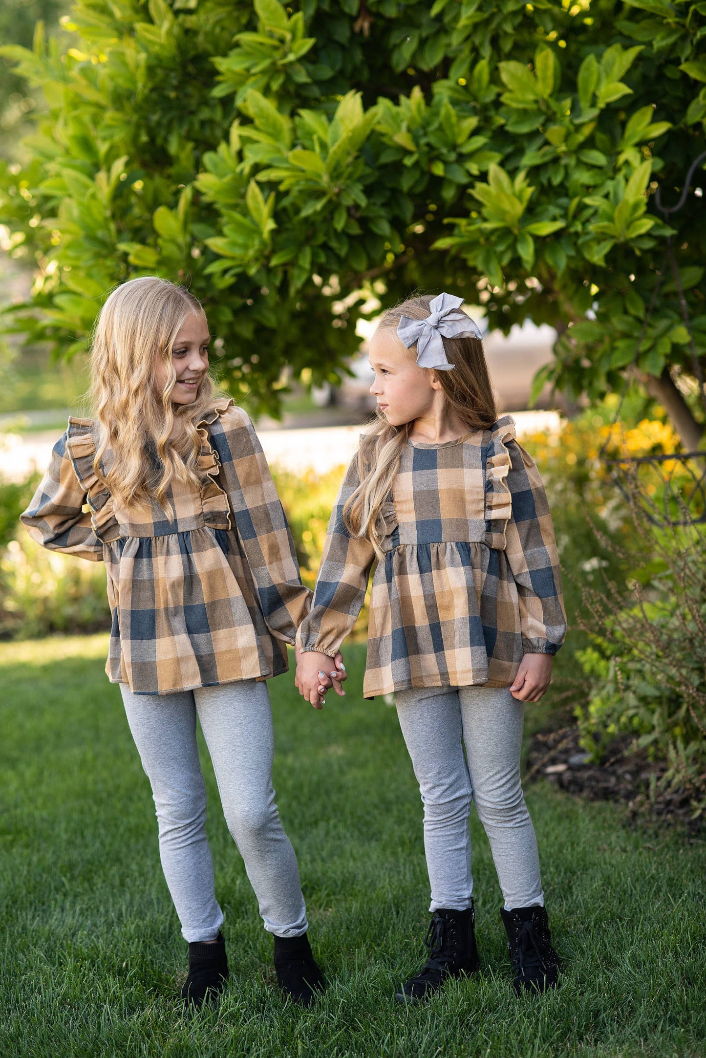 Girls Plaid Fall Set