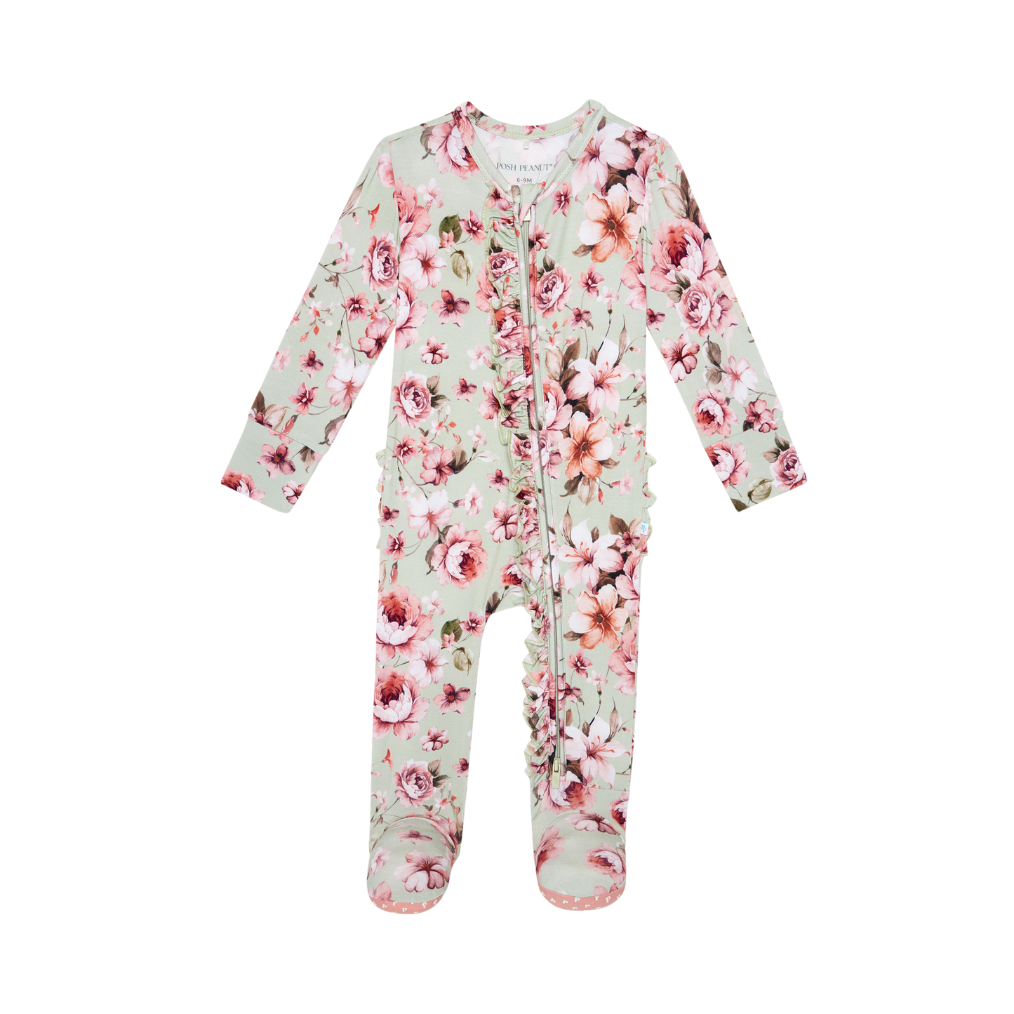Footie Ruffled Zippered One Piece-Millicent