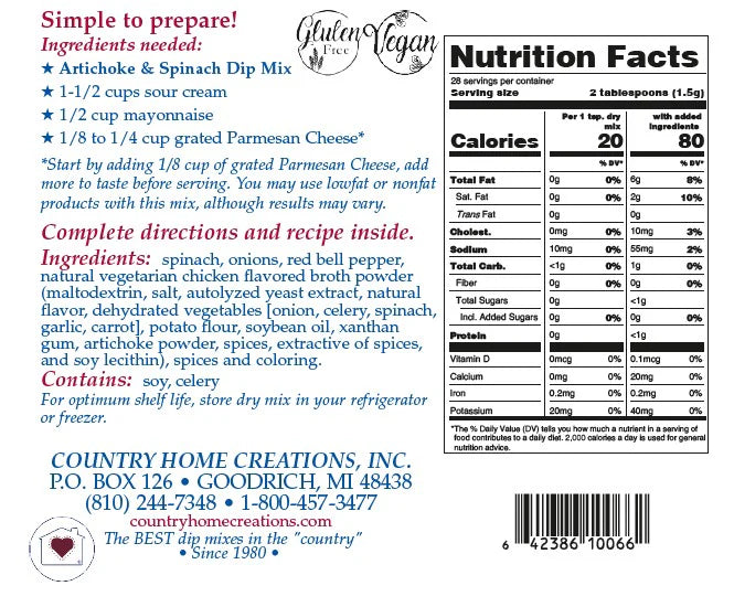 Artichoke & Spinach Dip Mix