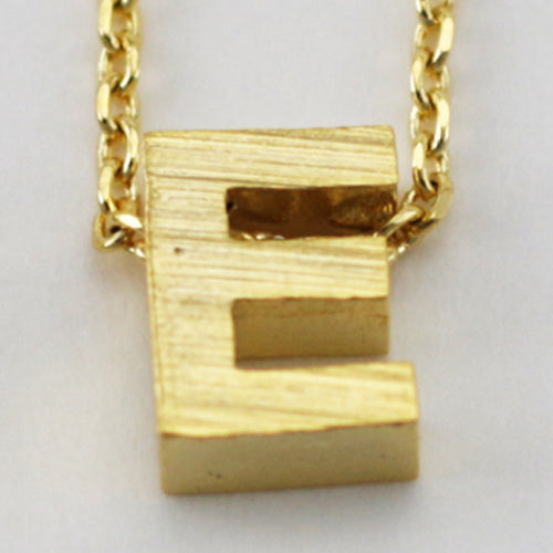 Gold Block Letter Initial Necklace