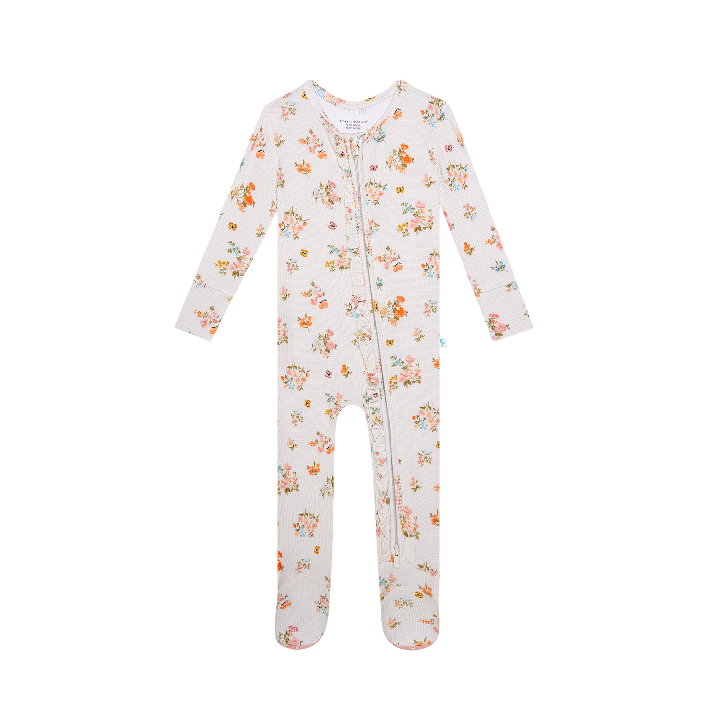 Footie Ruffled Zippered One Piece-Clemence