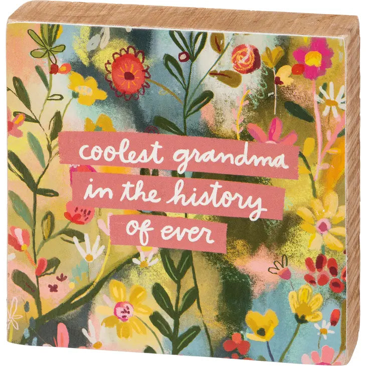 Coolest Grandma wooden Block