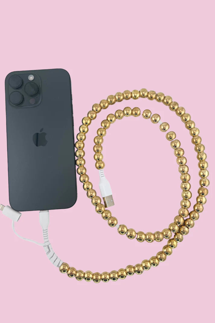 Beaded Phone Charger with Dual Cables