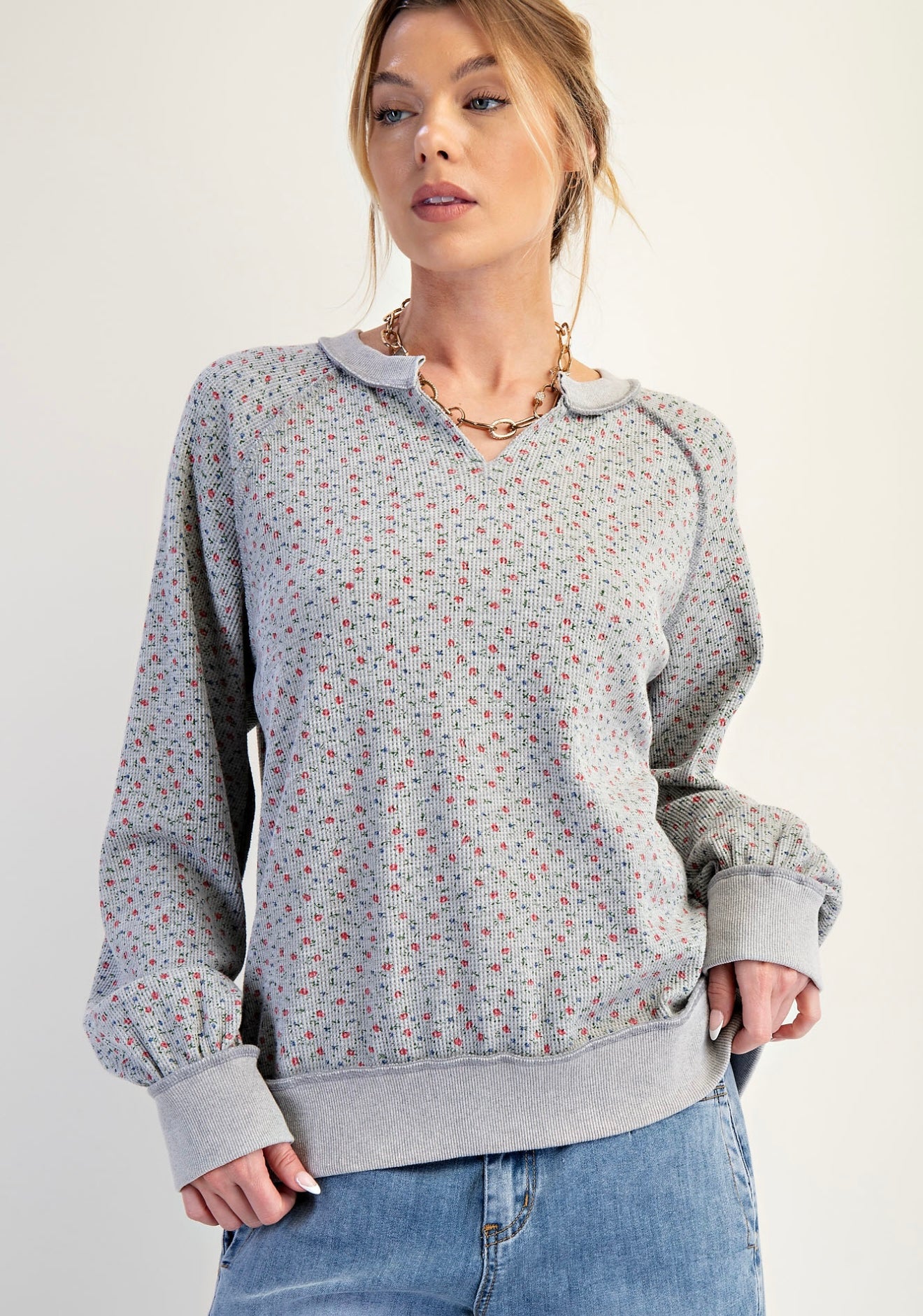 Ditsy Flower Print Top