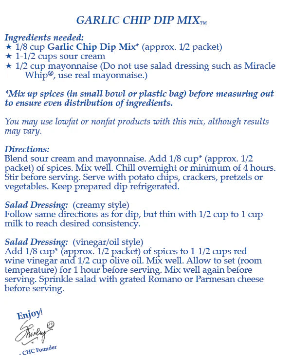 Garlic Chip Dip Mix