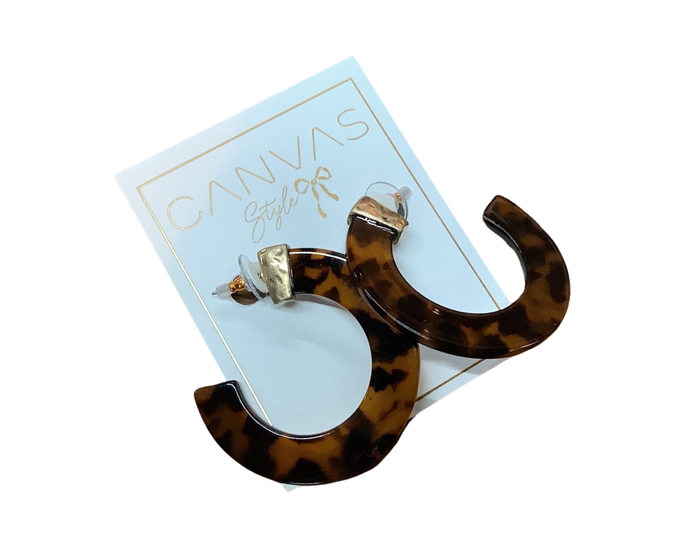 Josie Resin Hoop Earrings in Tortoise