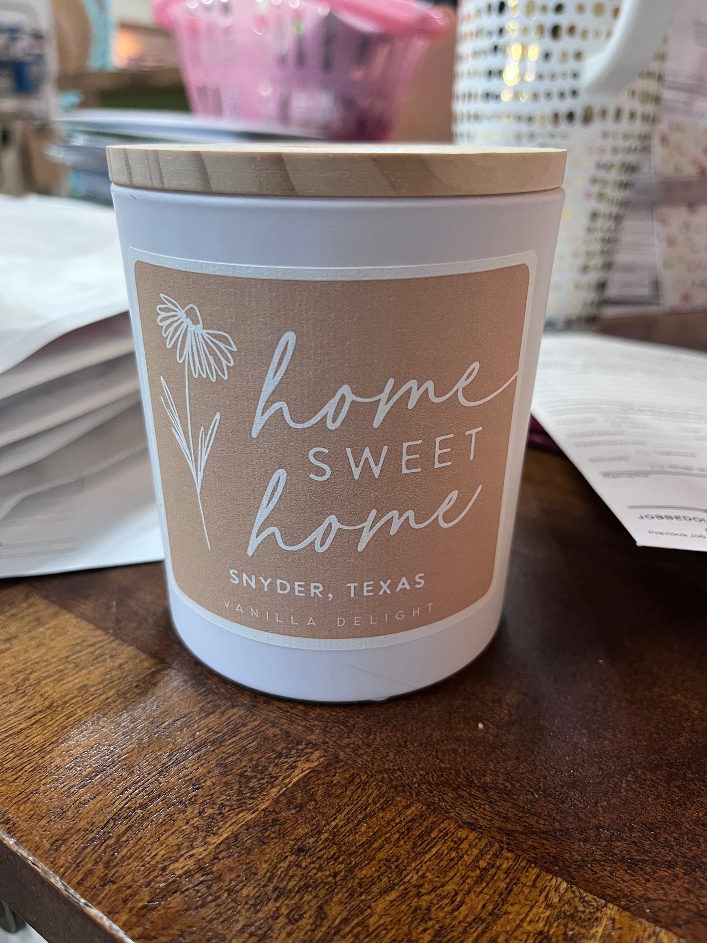 Home Sweet Floral Candle