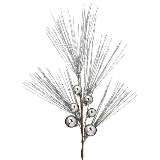 Silver Pine with Balls Spray