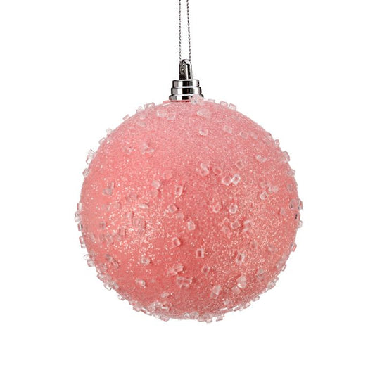 Pink Iced Ball Ornament