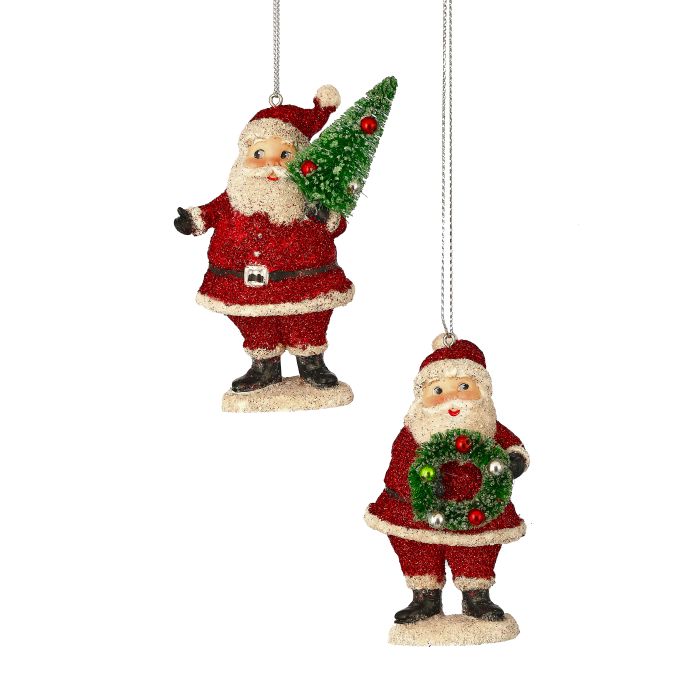 Glittered Santa Ornament