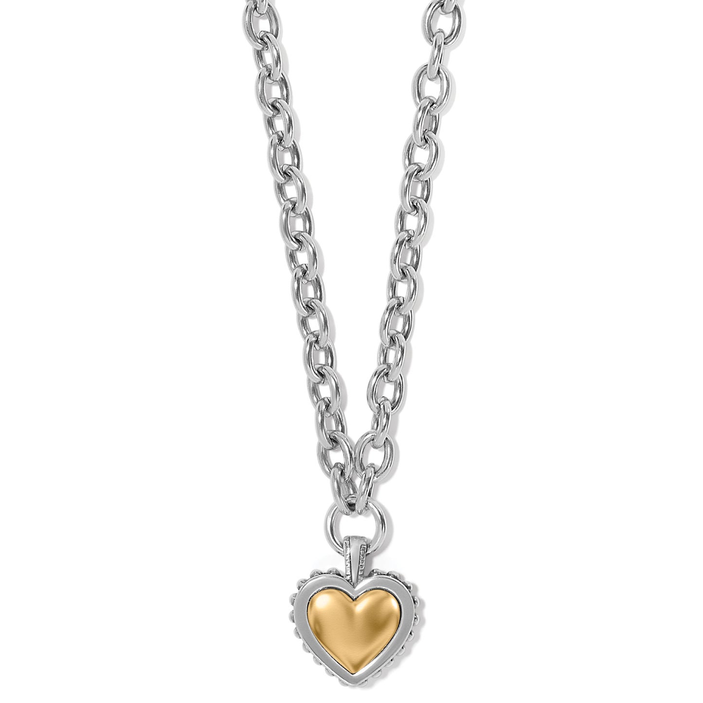 Pretty Tough Bold Heart 2 Tone Necklace
