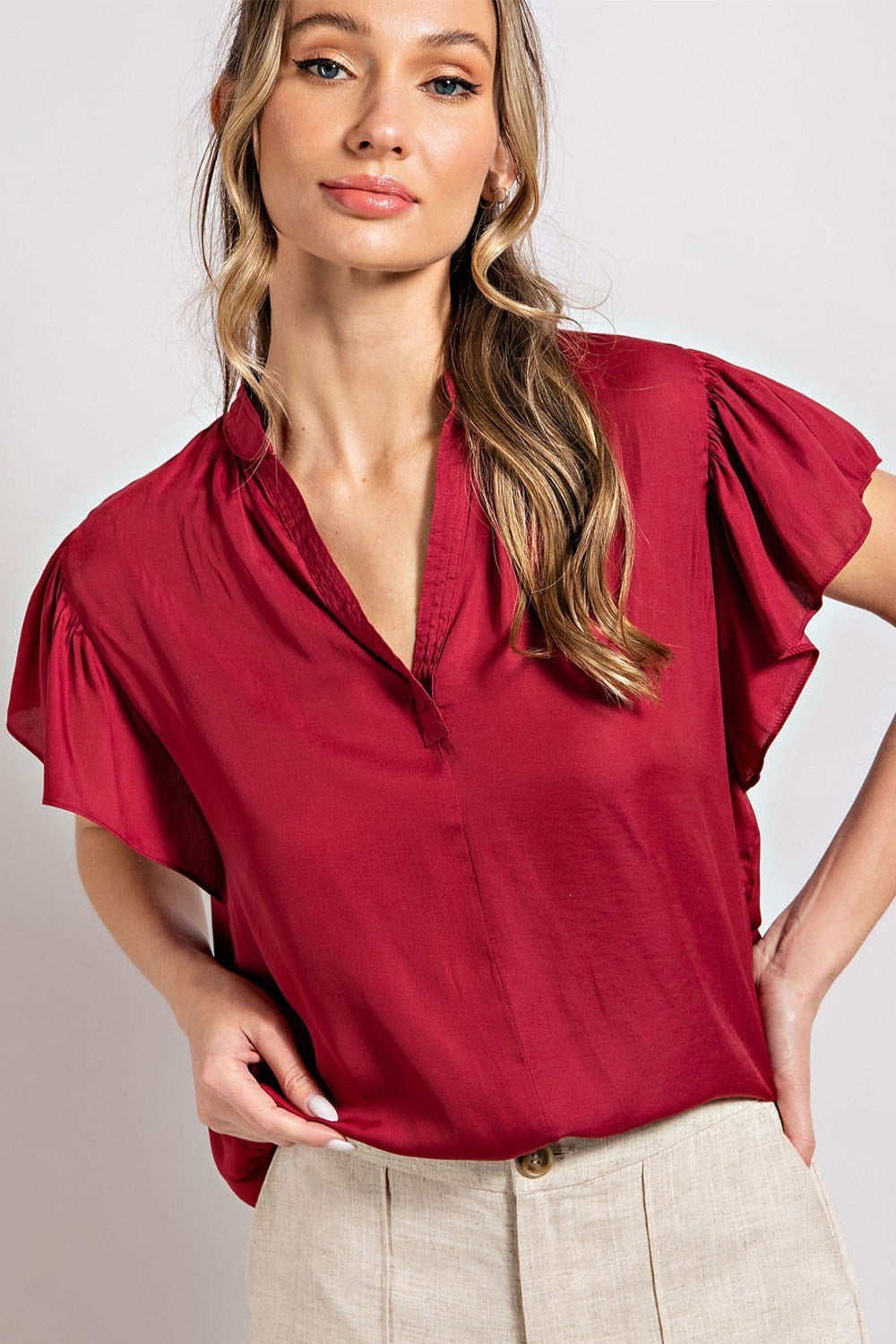 V-neck Blouse Top