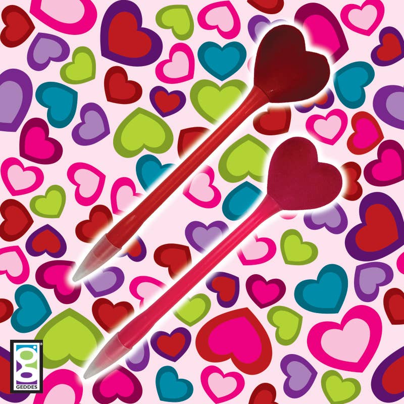 Puffy Velvet Heart Pen 24/tb