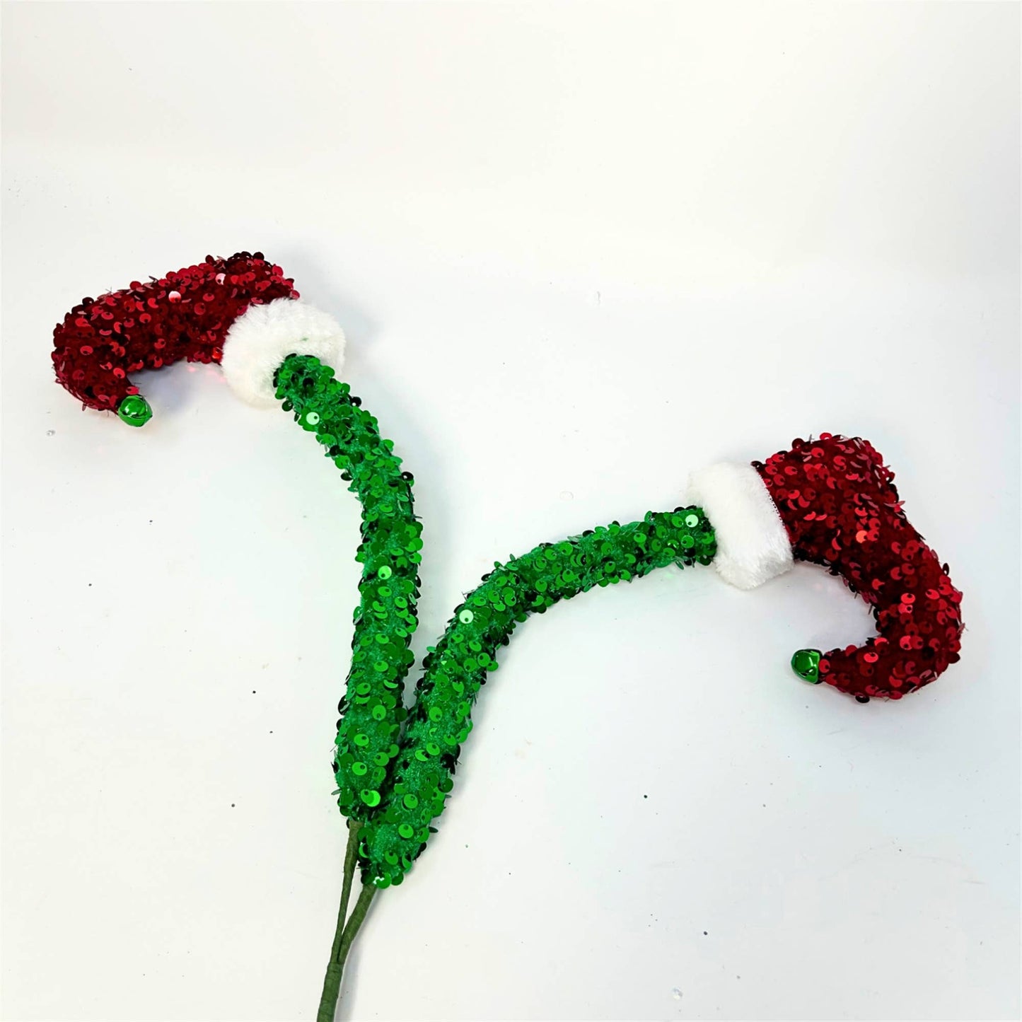 Sequined Fabric Elf Leg Spray 24"