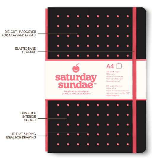 Black Cherry Mini Sprinkles Spiral Notebook