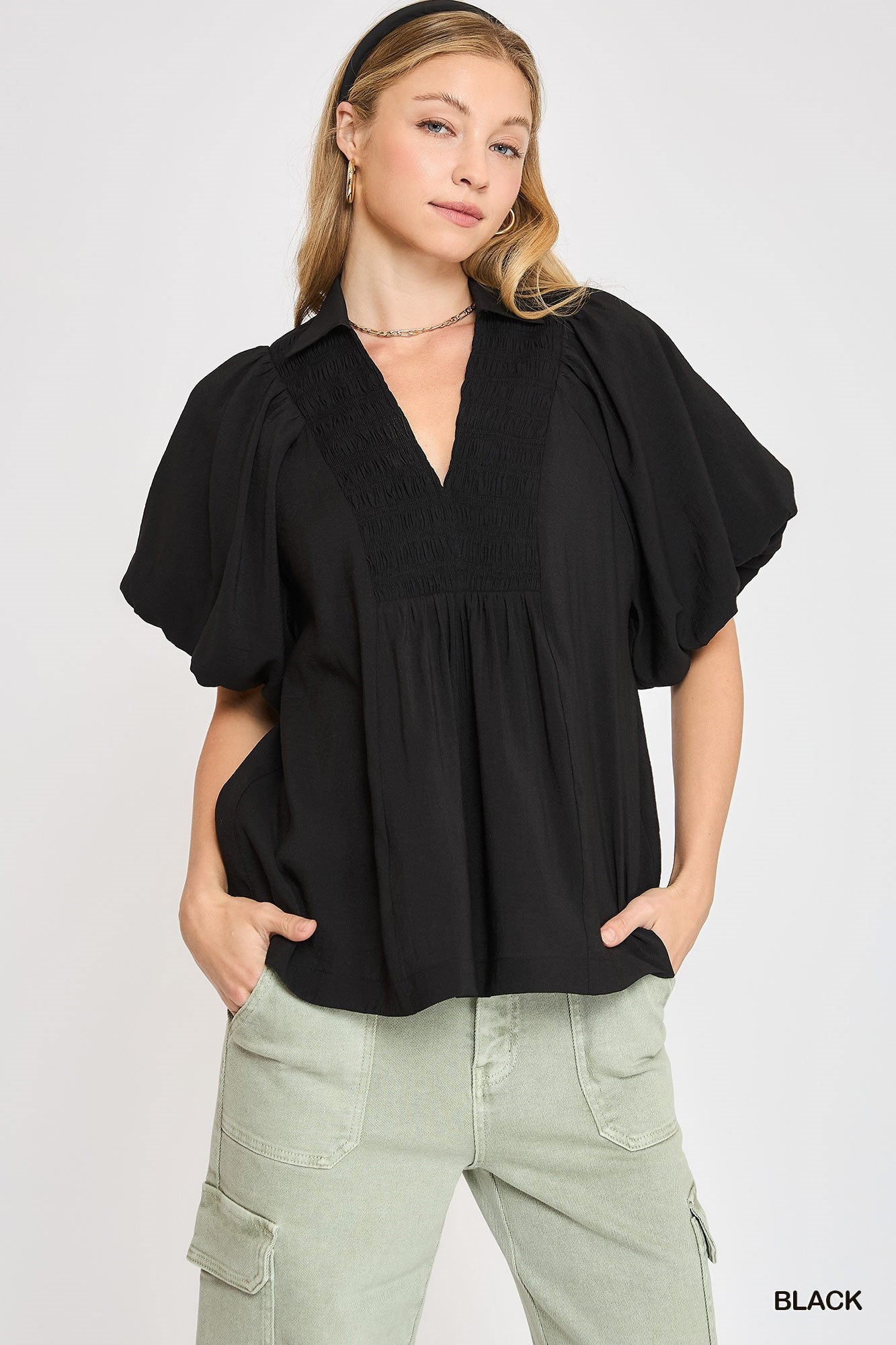 Exaggerated Puff Sleeve Top