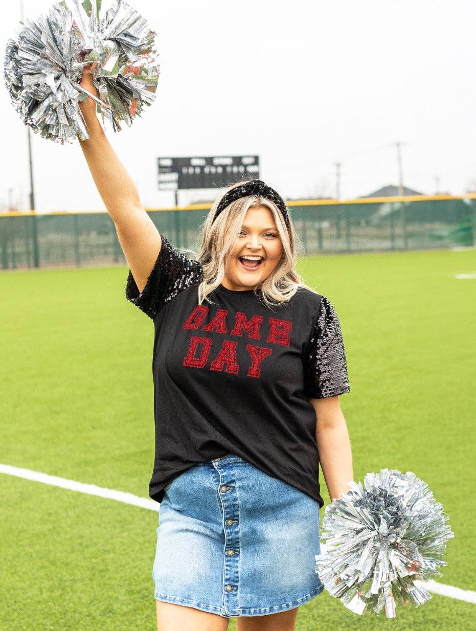 Gameday Red Glitter on Princess Top