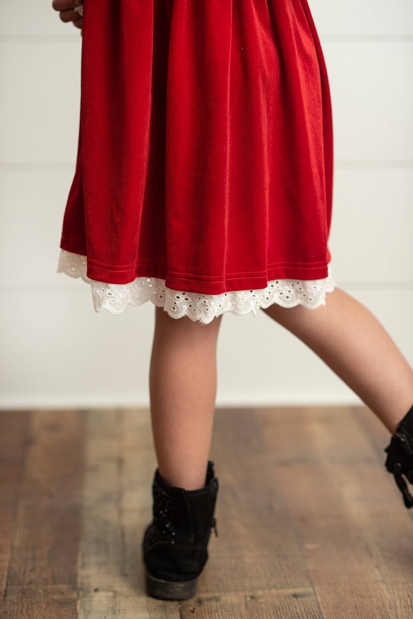 Kids Red Velvet Holiday Dress