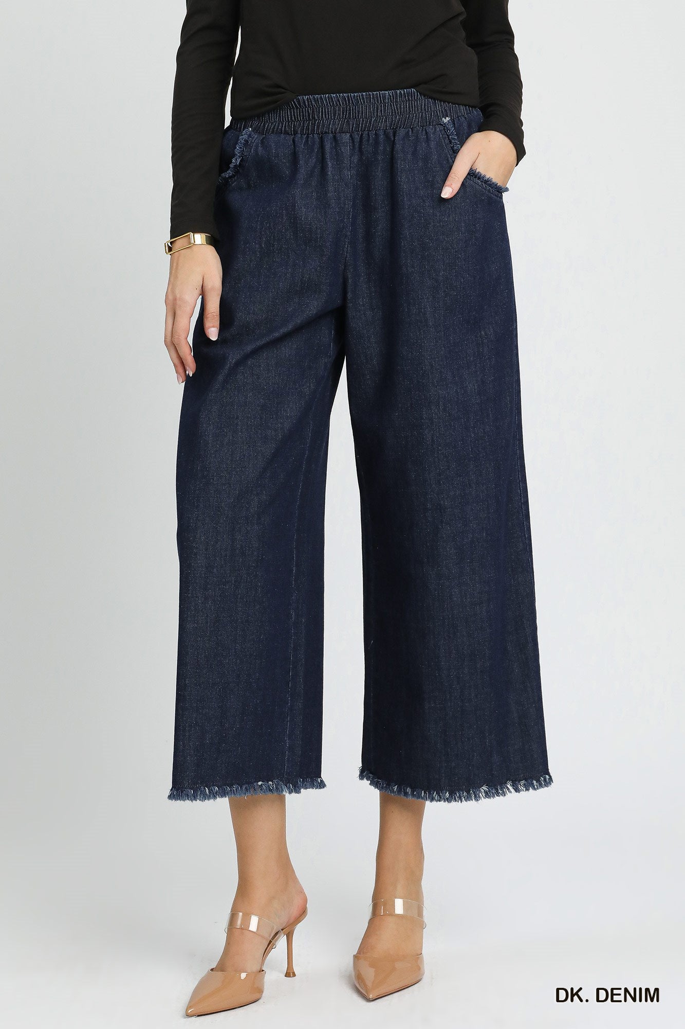 Elastic Denim Pants