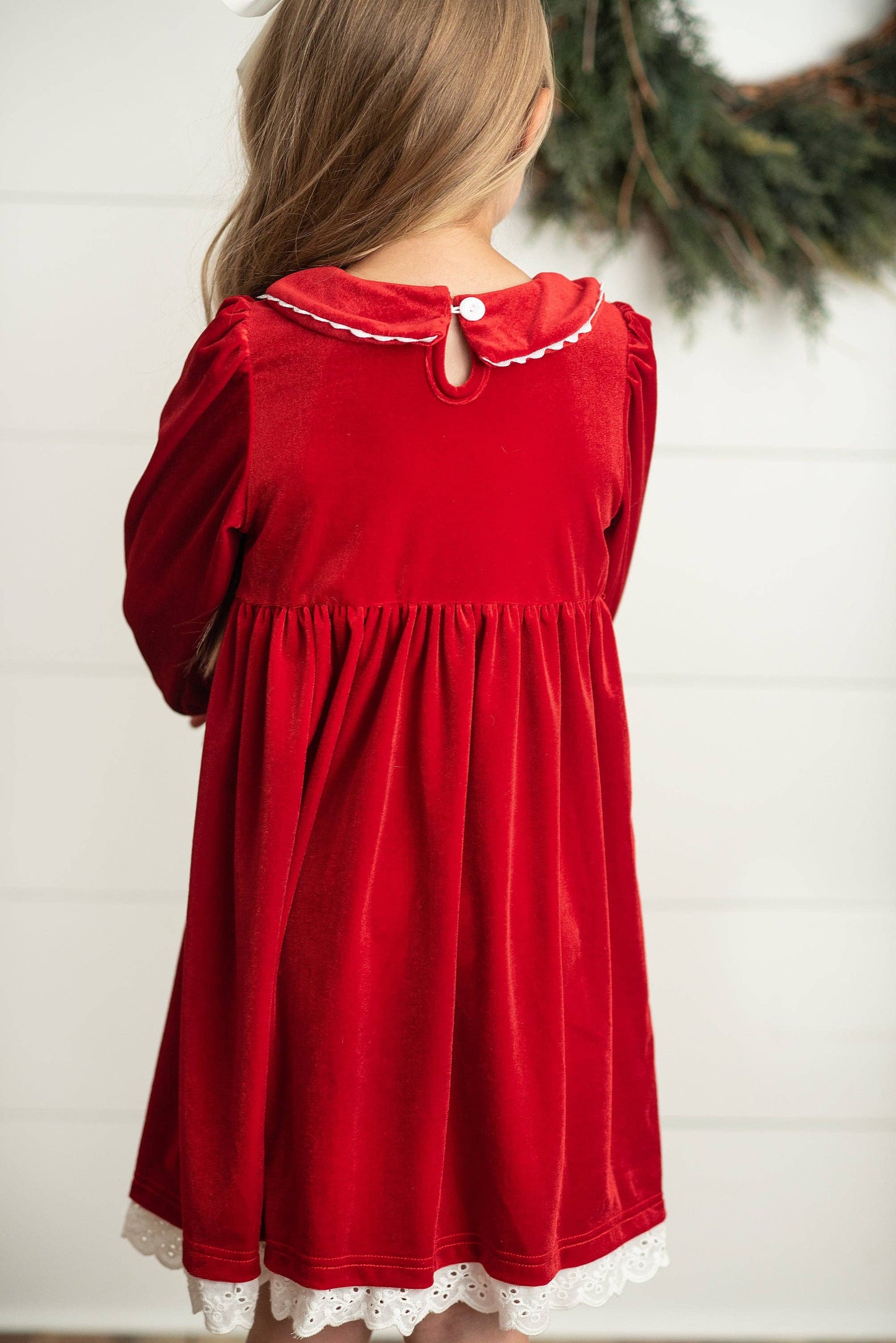 Kids Red Velvet Holiday Dress