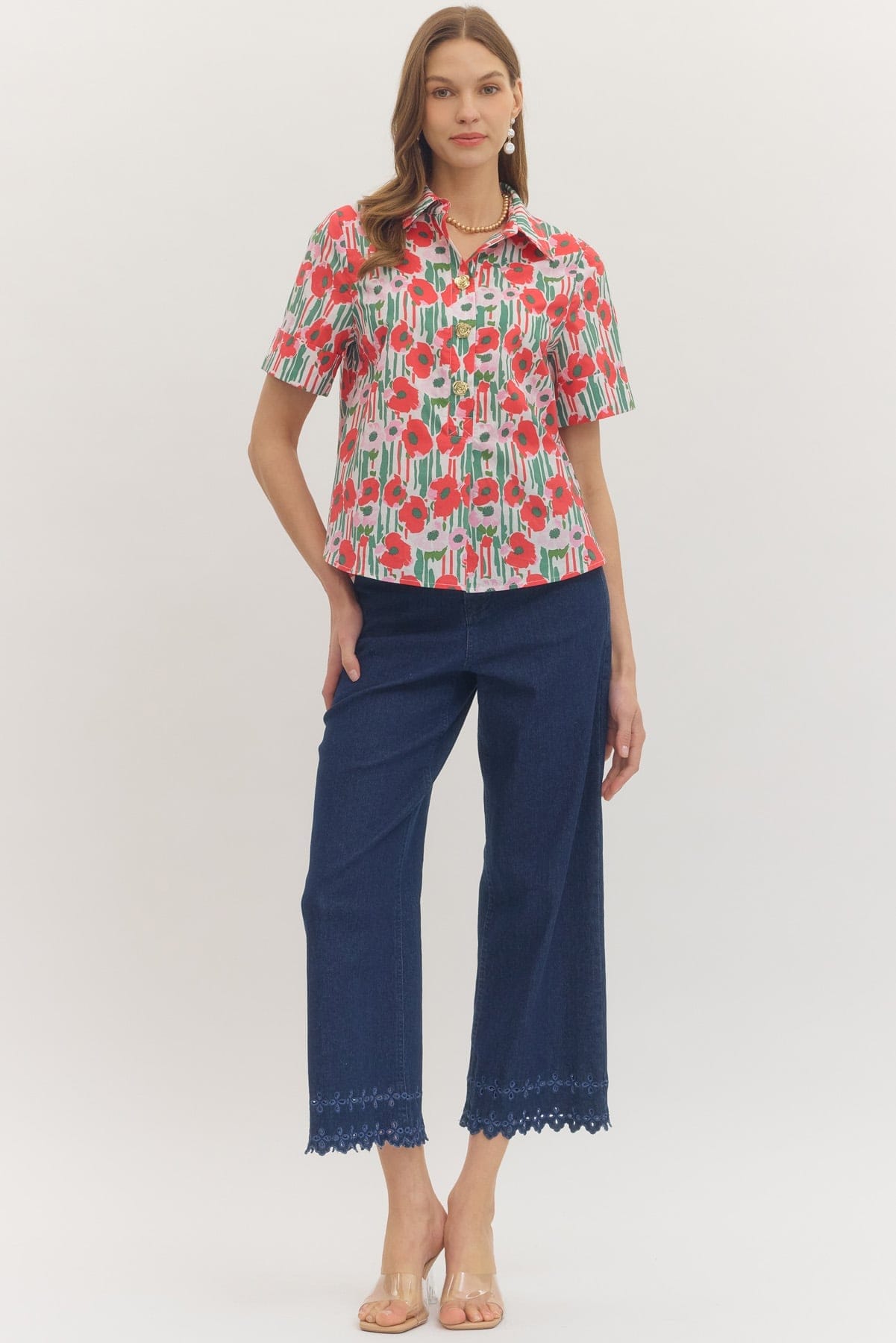 Entro Women's Tops Pretty Poppies Top