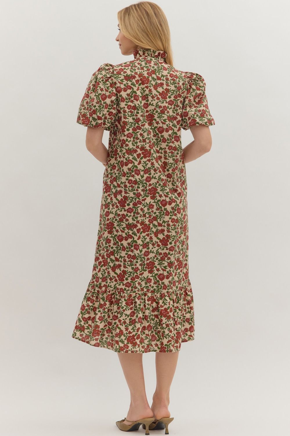 Taupe Floral Dress