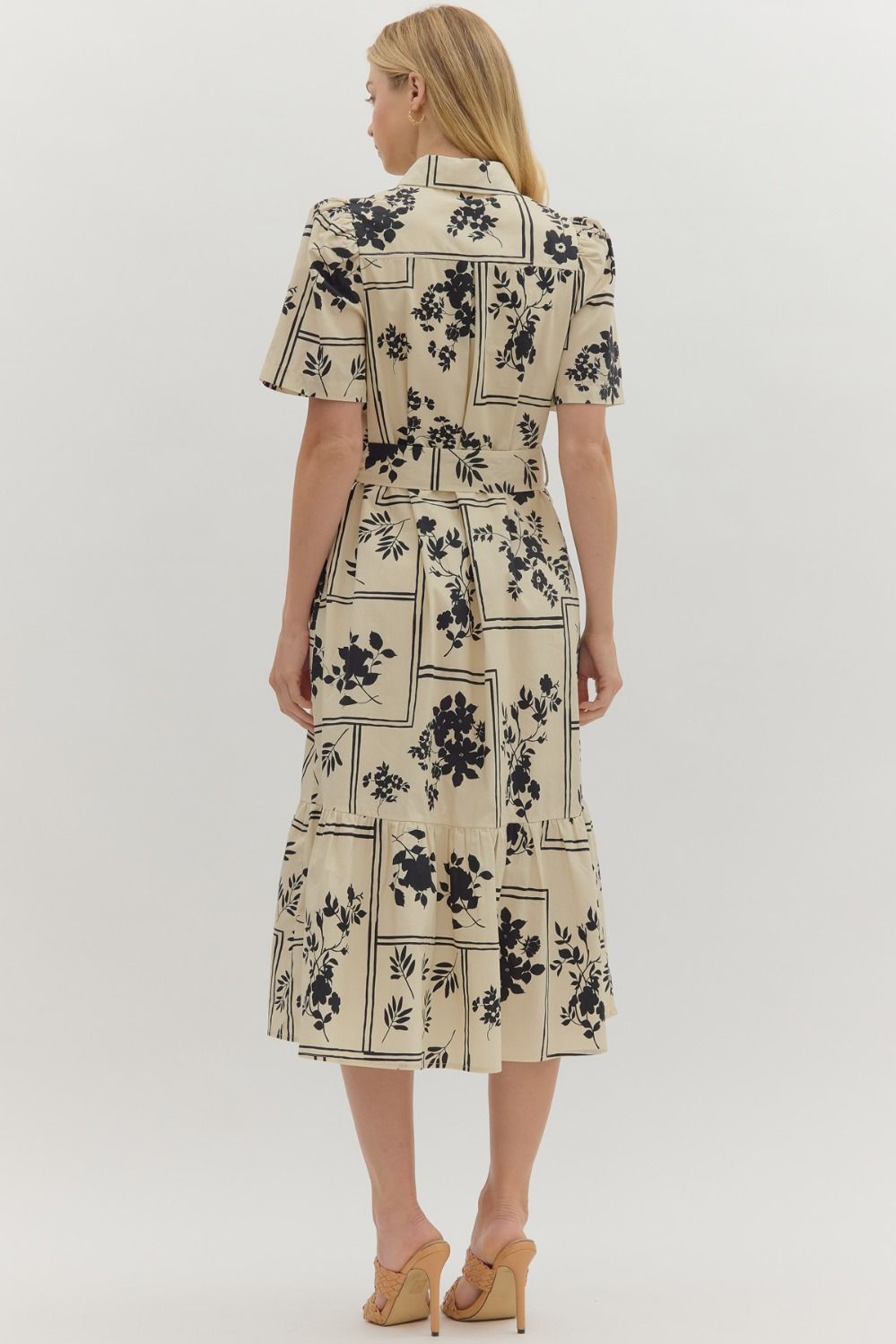 Cream Floral Dress