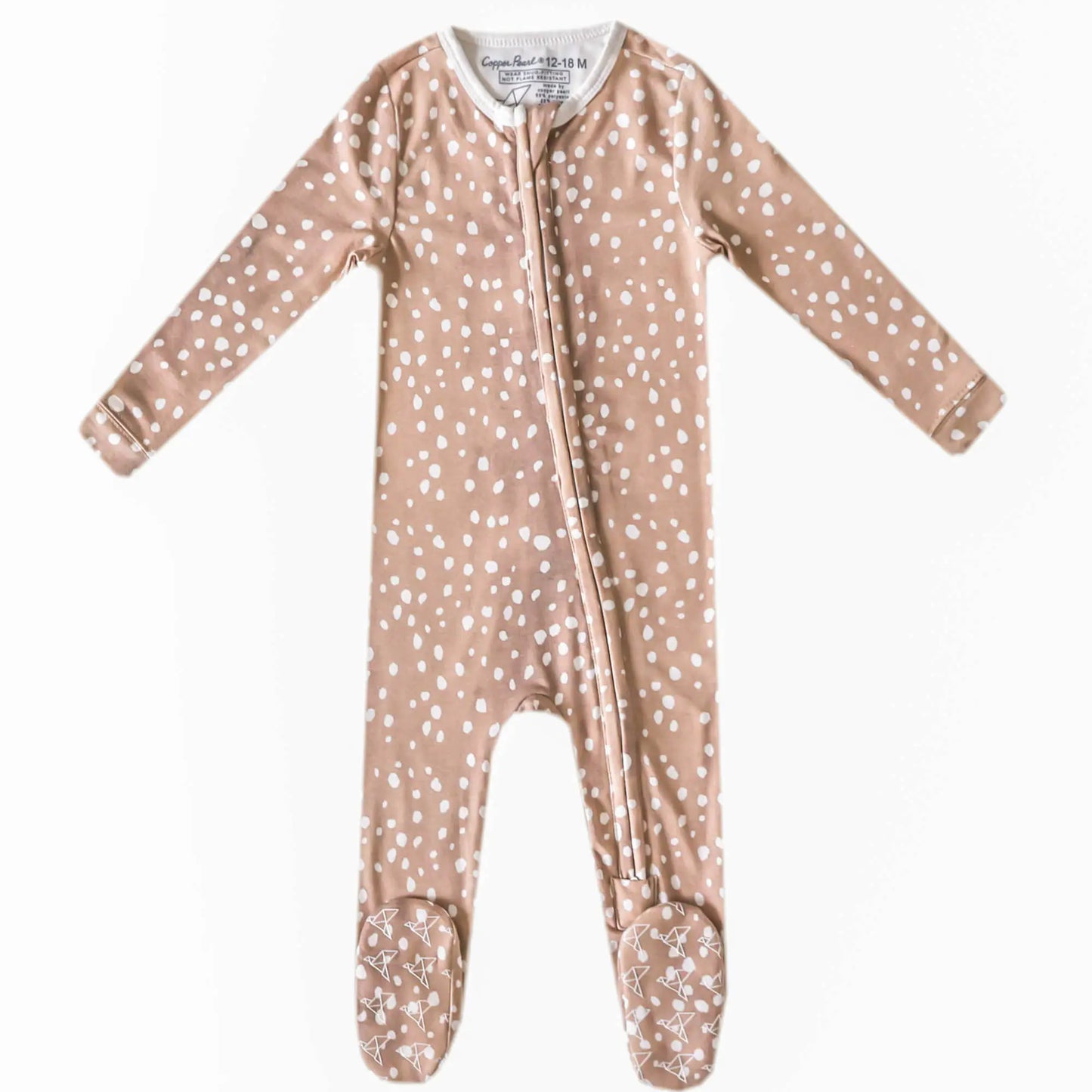 Copper Pearl Zip Up Footie