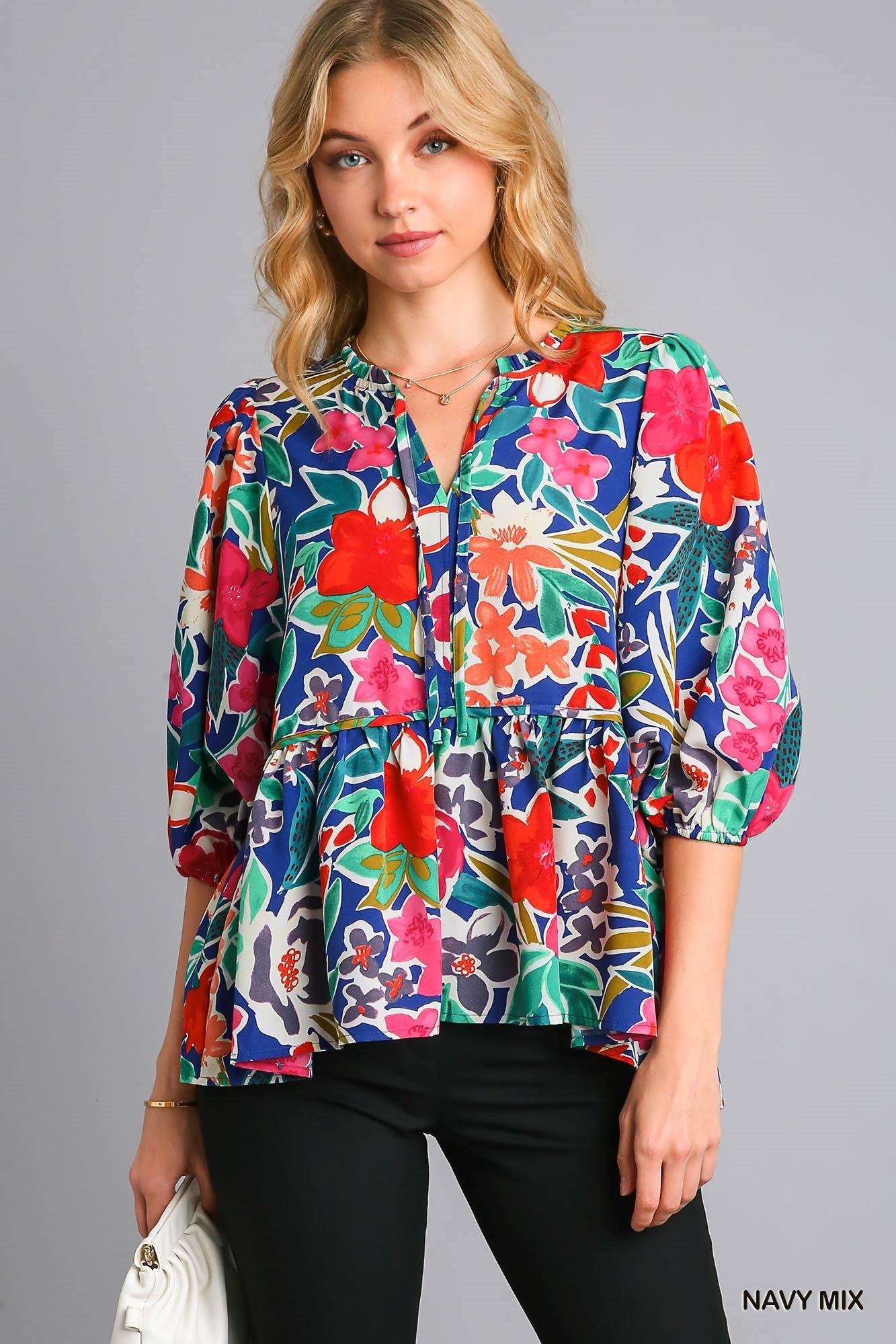 Floral Print Babydoll Top