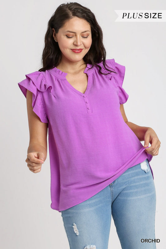 Orchid Ruffle Top