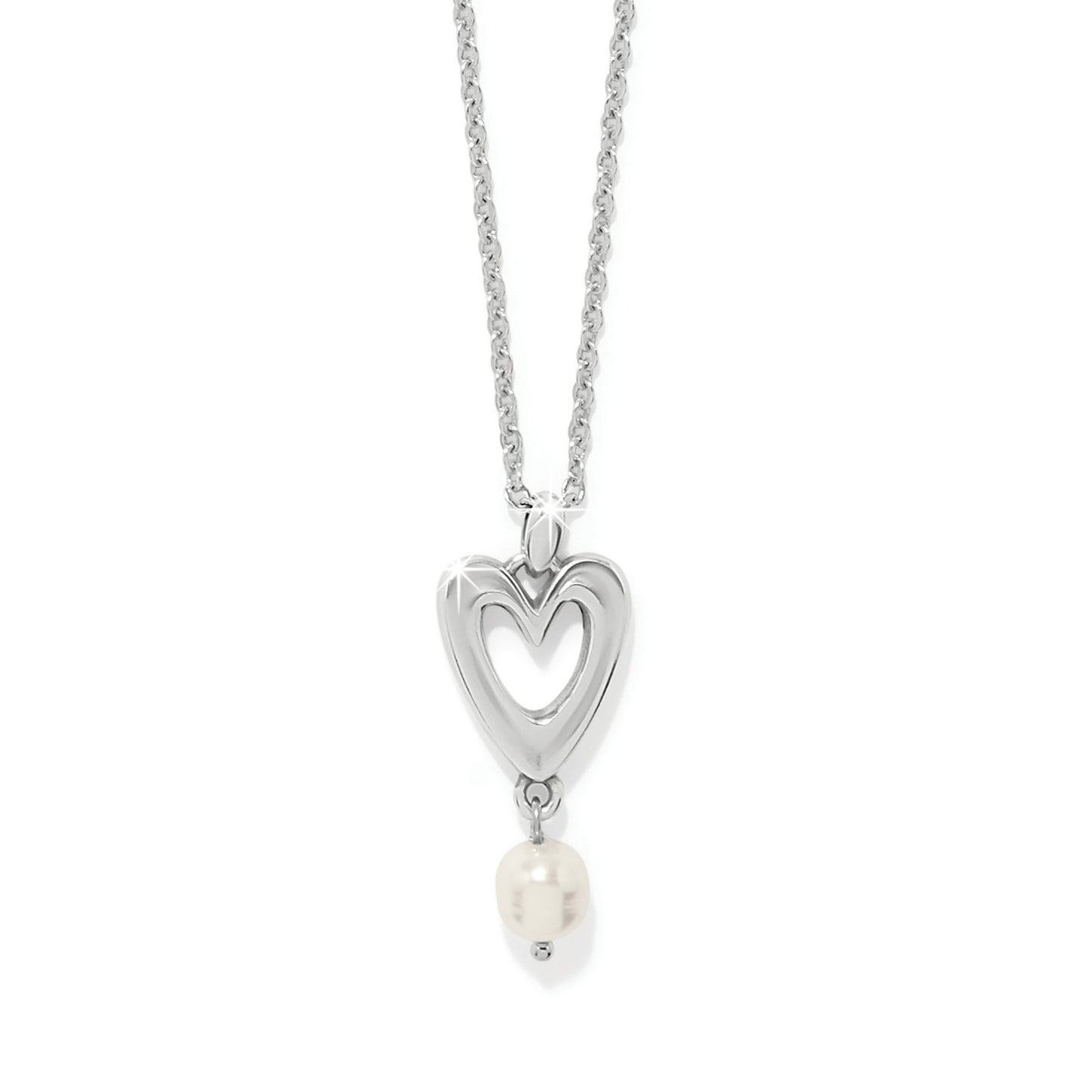 Cascade Open Heart Pearl Petite Necklace