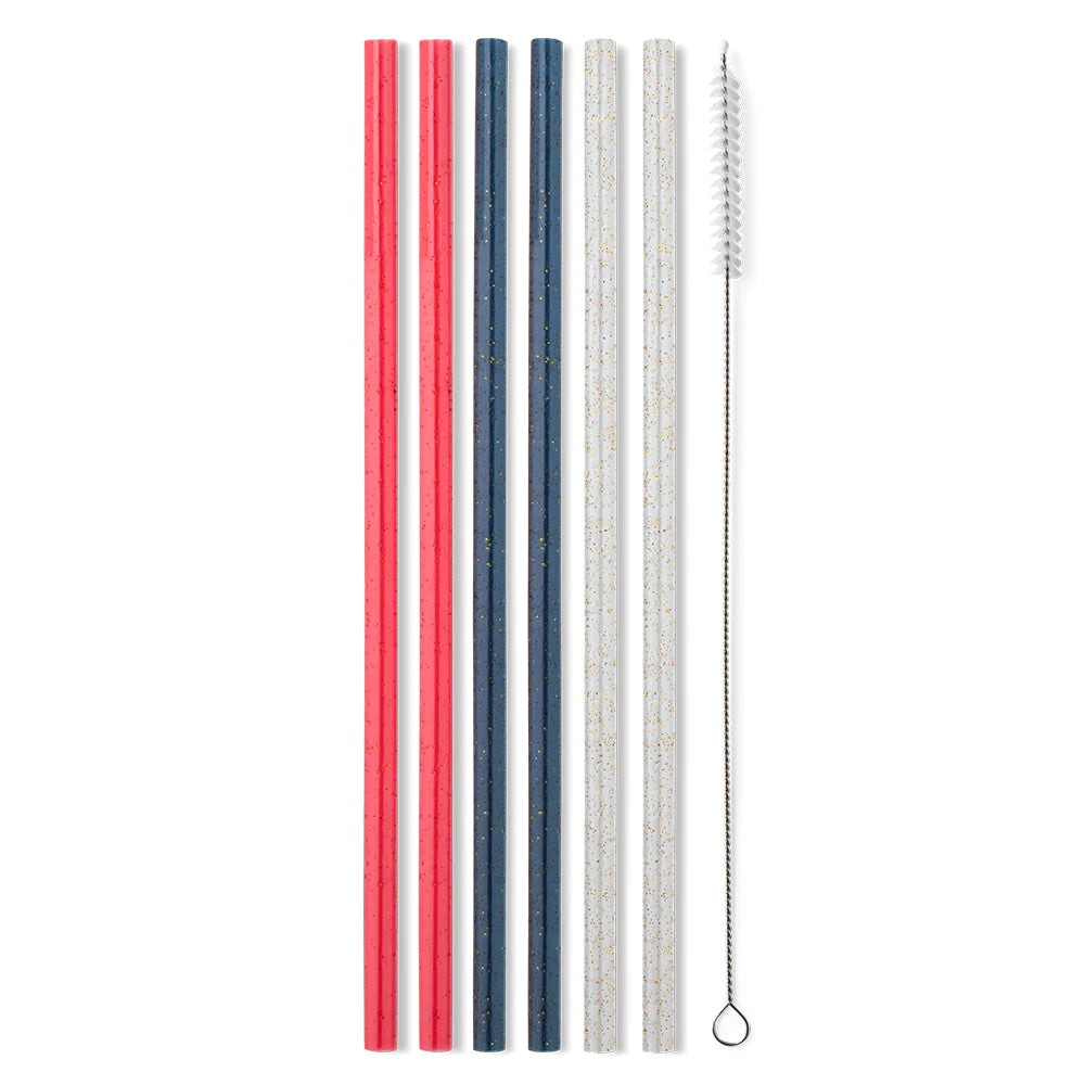 Red, White, Blue Reusable Straw Set