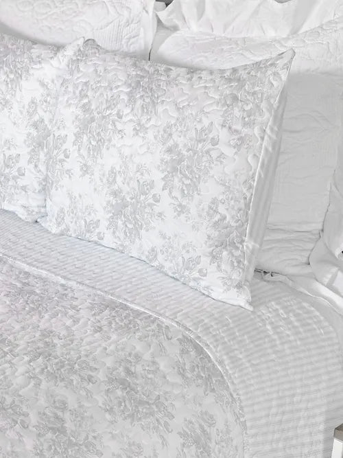 Rose Toile Gray Standard Sham