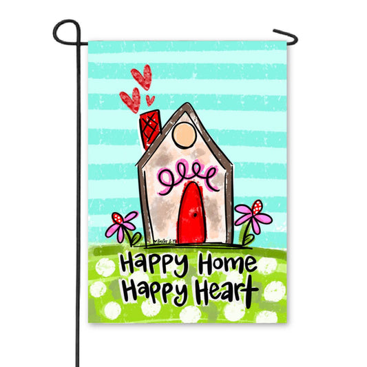 Happy Home Happy Heart Garden Flag