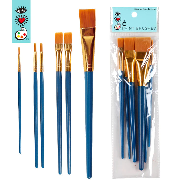 6 paint brushes