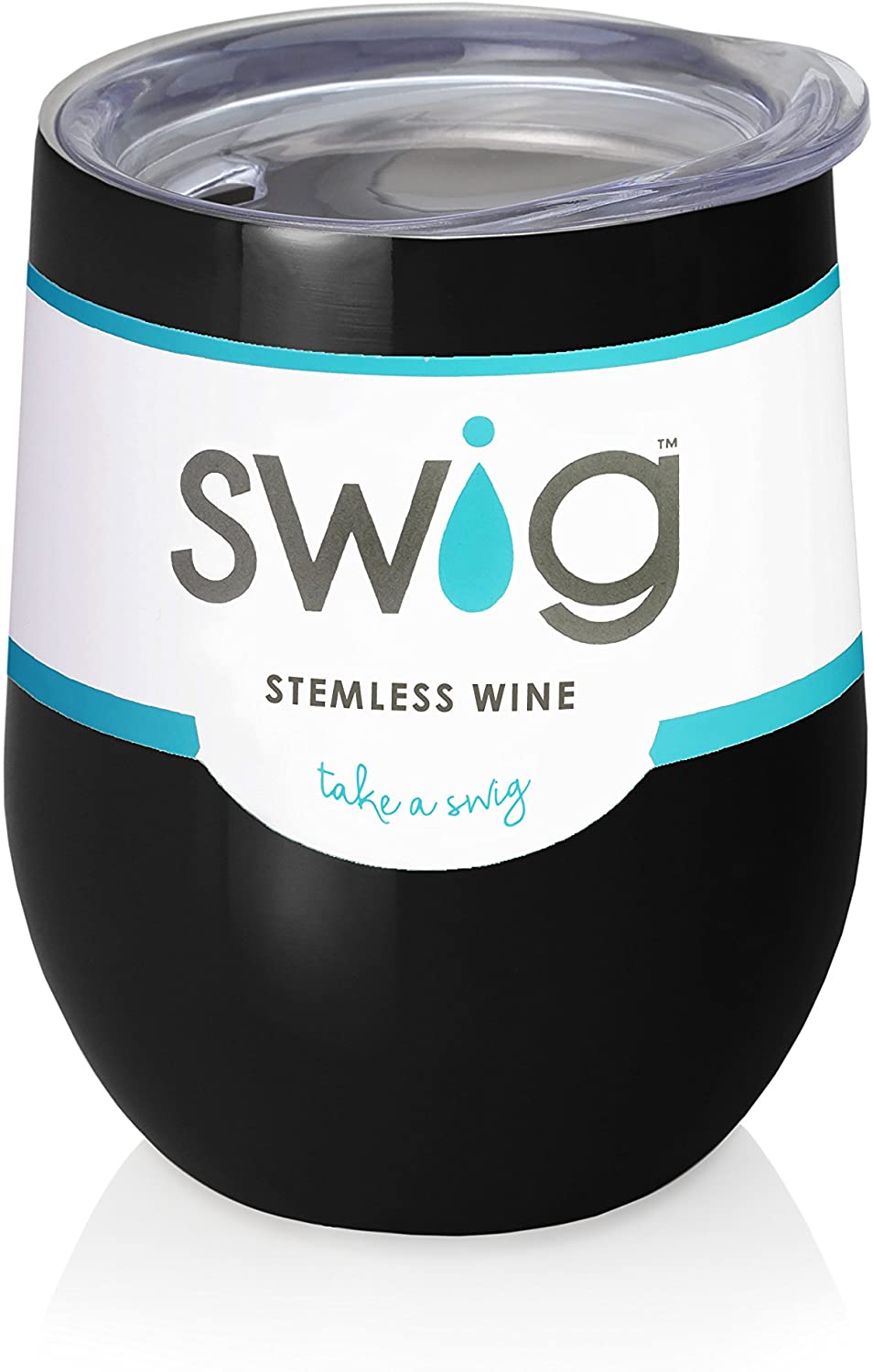 Swig 12oz Insulated Wine Cup Black