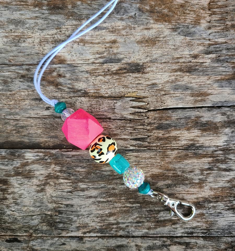 hot pink leopard freshie hanger