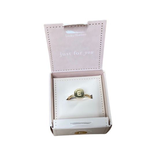 Gold Ring Initials E