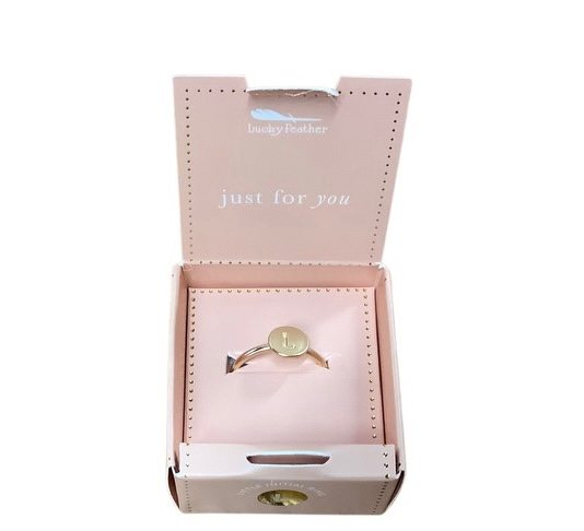 Gold Ring Initials L