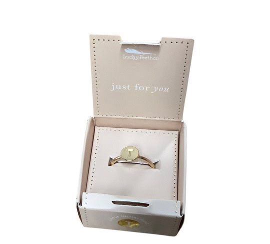 Gold Ring Initials T