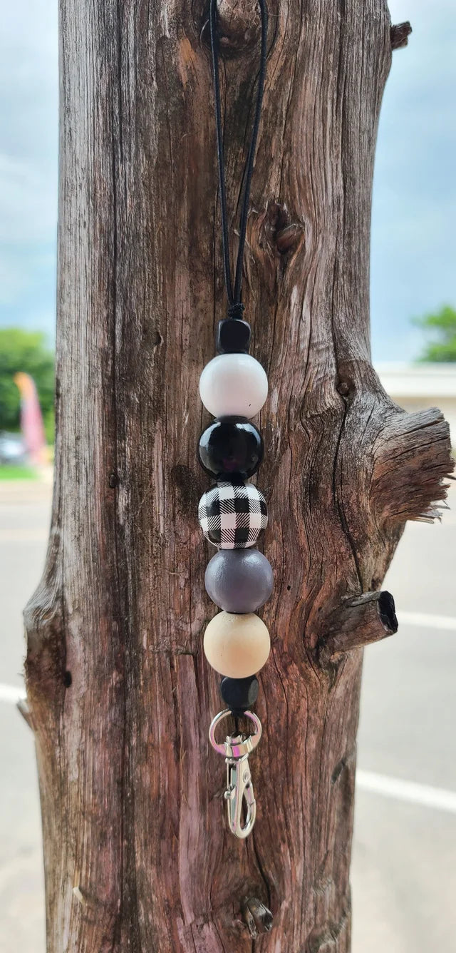gray buffalo plaid freshie hanger