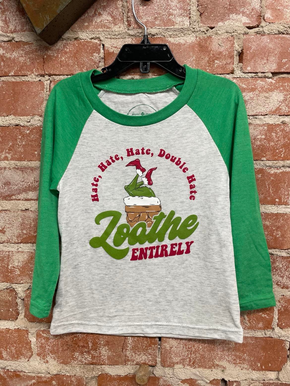Kids Hate, Hate, Hate, Double Hate Loathe Entirely Crew Neck 3/4 Sleeve T-Shirt